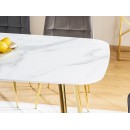 Стол обеденный SIGNAL CERES эффект белого мрамора/золотой 140/80